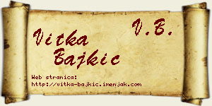 Vitka Bajkić vizit kartica